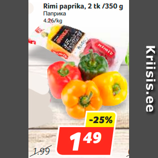 Allahindlus - Rimi paprika, 2 tk /350 g