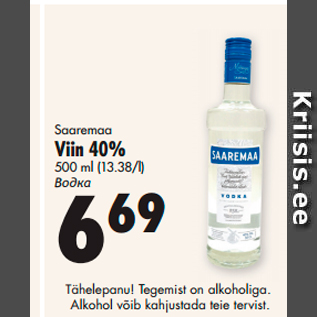 Allahindlus - Saaremaa Viin 40%