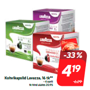 Allahindlus - Kohvikapslid Lavazza, 16 tk**