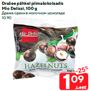 Allahindlus - Dražee pähkel piimašokolaadis Mio Delizzi, 100 g