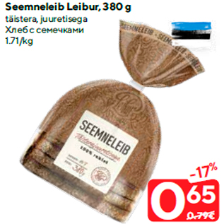 Allahindlus - Seemneleib Leibur, 380 g