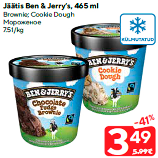 Allahindlus - Jäätis Ben & Jerry’s, 465 ml