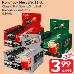 Allahindlus - Kohvijook Nescafe, 28 tk