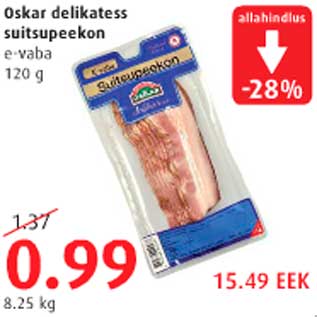 Allahindlus - Oskar delikatess suitsupeekon