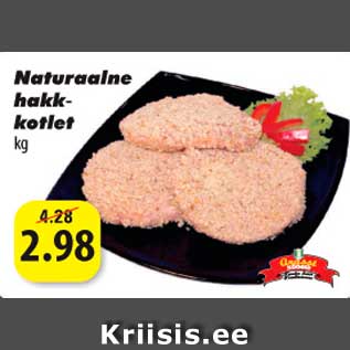 Allahindlus - Naturalne hakkkotlet kg