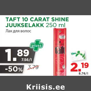 Allahindlus - TAFT 10 CARAT SHINE JUUKSELAKK 250 ml