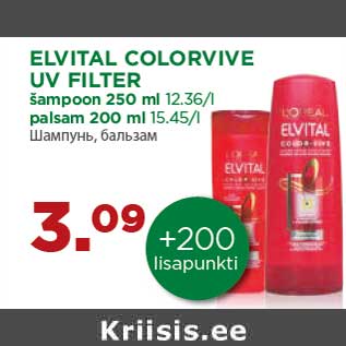 Allahindlus - ELVITAL COLORVIVE UV FILTER