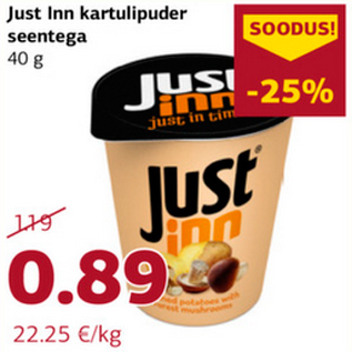 Allahindlus - Just Inn kartulipuder seentega 40 g