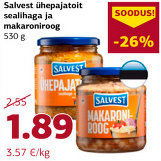 Allahindlus - Salvest ühepajatoit sealihaga ja makaroniroog 530 g