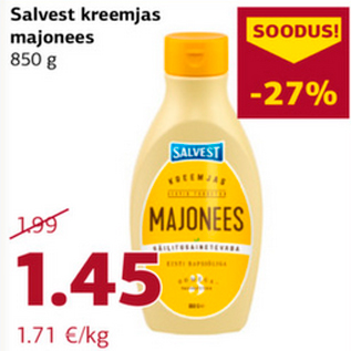 Allahindlus - Salvest kreemjas majonees 850 g