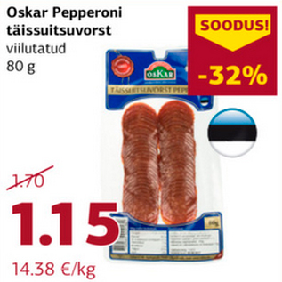 Allahindlus - Oskar Pepperoni täissuitsuvorst