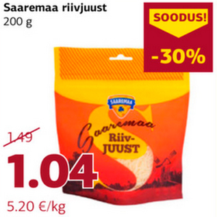 Allahindlus - Saaremaa riivjuust 200 g