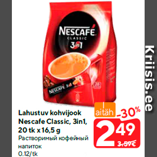 Allahindlus - Lahustuv kohvijook Nescafe Classic, 3in1