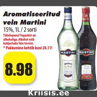 Allahindlus - Aromatiseeritud vein Martini 15%, 1L / 2 sorti