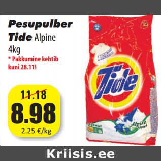 Allahindlus - Pesupulber Tide Alpine 4kg