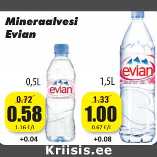 Allahindlus - Mineraalvesi Evian