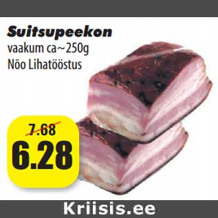 Allahindlus - Suitsupeekon vaakum ca~250g Nõo Lihatööstus