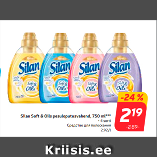 Allahindlus - Silan Soft & Oils pesuloputusvahend, 750 ml***