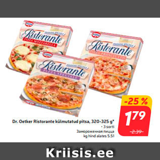 Allahindlus - Dr. Oetker Ristorante külmutatud pitsa, 320-325 g*