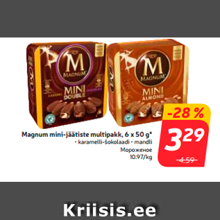 Allahindlus - Magnum mini-jäätiste multipakk, 6 x 50 g*