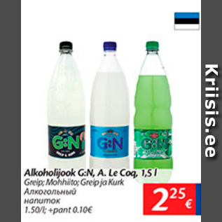 Allahindlus - Alkoholijook G:N A.Le Coq, 1,5 l