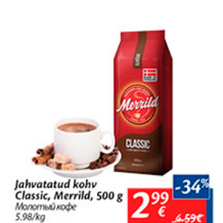 Allahindlus - Jahvatatud kohv Classic, Merrild, 500 g