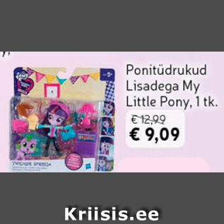 Allahindlus - Ponitüdrukud Lisadega My Little Pony, 1 tk