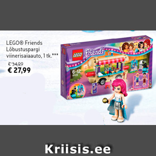 Allahindlus - LEGO Frieds Lõbustuspargi viinerisaiaauto, 1 tk