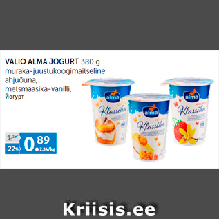 Allahindlus - VALIO ALMA JOGURT 380 g