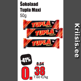 Allahindlus - Šokolaad Tupla Maxi 50 g