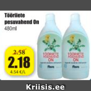 Allahindlus - Tööriite pesuvahend On 480 ml