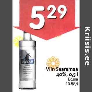 Allahindlus - Viin Saaremaa 40%, 0,5 l