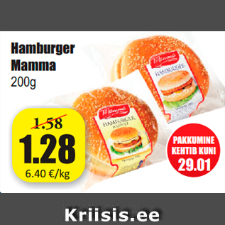 Allahindlus - Hamburger Mamma 200g