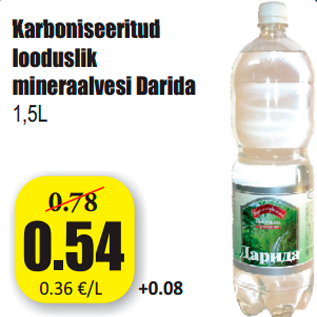 Allahindlus - Karboniseeritud looduslik mineraalvesi Darida 1,5L