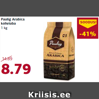 Allahindlus - Paulig Arabica kohviuba 1 kg