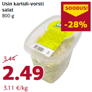 Allahindlus - Usin kartuli-vorsti salat 800 g