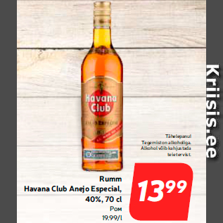 Allahindlus - Rumm Havana Club Anejo Especial, 40%, 70 cl