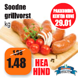 Allahindlus - Soodne grillvorst kg