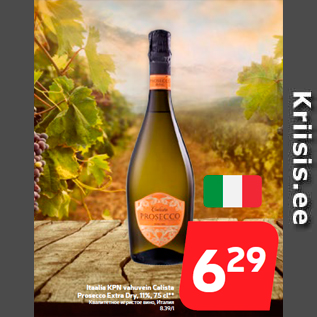 Allahindlus - Itaalia KPN vahuvein Calista Prosecco Extra Dry, 11%, 75 cl**