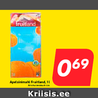 Allahindlus - Apelsinimahl Fruitland, 1 l