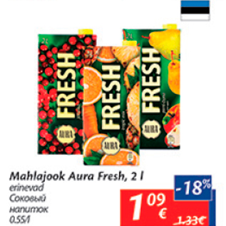 Allahindlus - Mahlajook Aura Fresh, 2 l