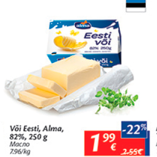 Allahindlus - Või Eesti Alma, 82%, 250 g