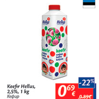 Allahindlus - Keefir Hellus, 2,5%, 1 kg