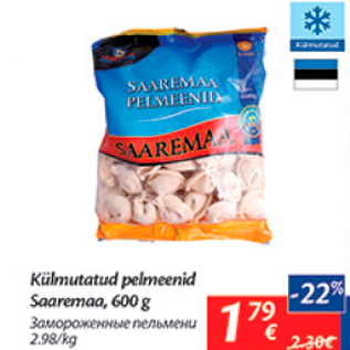 Allahindlus - Külmutatud pelmenid Saaremaa, 600 g