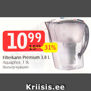 Allahindlus - Filterkann Premium 3,8 L