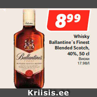 Allahindlus - Whisky Ballantine´s Finest Blended Scotch, 40%, 50 cl