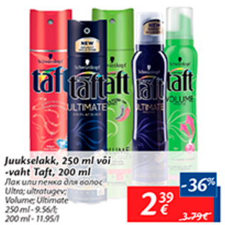 Allahindlus - Juukselakk, 250 ml või -vaht, 200 ml