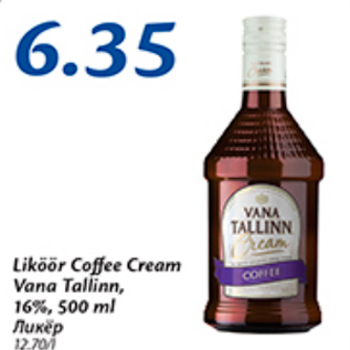 Allahindlus - Liköör Coffee Cream Vana Tallinn