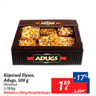 Allahindlus - Küpsis Elysee, Adugs, 500 g