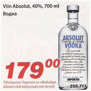 Allahindlus - Viin Absolut